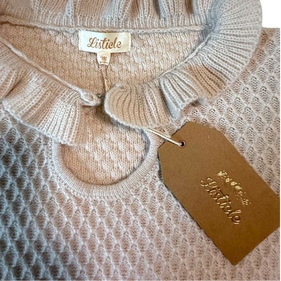 Listicle | Women's Cream Ruffle Sweater M - Picture 2 of 5